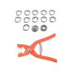 Set of 50 pieces for haberdashery, orange pliers, cufflinks, staples